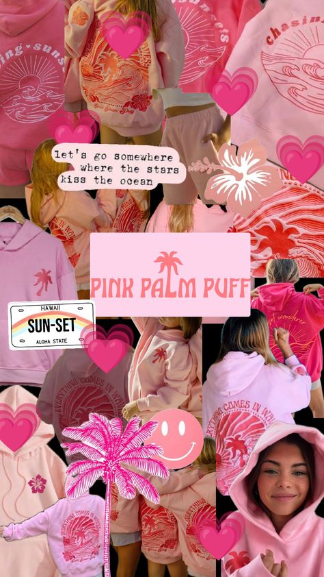 Hopefully this is true but if you get 100 likes on your shuffle you get a free pink palm puff hoodie and I’ve wanted one for forever so help me out and get this shuffle to 100 likes!!😊 @pinkpalmpuff Puff Hoodie, Preppy Inspiration, Hoodie Aesthetic, Casual Preppy Outfits, Cute Preppy Outfits, Summer Wallpaper, Everything Pink, Cute Backgrounds, Cute Wallpaper Backgrounds