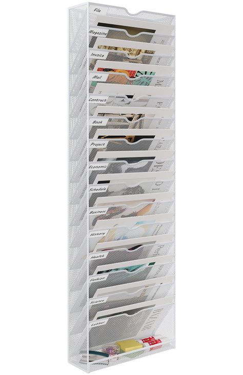 Wall File Holder, Wall File, Office Supplies Desk Accessories, Magazine Storage, File Holder, Document Folder, Mail Organizer, Hanging Organizer, Document Holder