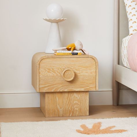 Statement Knob Nightstand (19") | West Elm Kids Bedside Table Ideas, Bedside Table Ideas, Kids Bedside Table, Sarah Sherman, Sarah Sherman Samuel, West Elm Kids, Kids Dressers, Teen Bedding, Teen Bedroom Decor