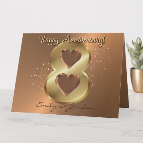 $9.2 | Personalised 8 Year Bronze Wedding Anniversary - 8th year wedding anniversary card, for wife, for husband, 8 year anniversary card, 8 year anniversary card husband, 8 year anniversary card wife, 8th wedding anniversary card, 8th anniversary bronze card, bronze wedding anniversary card, bronze 8th anniversary card Bronze Wedding Anniversary, 8 Year Anniversary, 8th Wedding Anniversary, Bronze Anniversary, Bronze Wedding, Wedding Anniversary Card, 8th Anniversary, Anniversary Invitations, Wedding Anniversary Cards