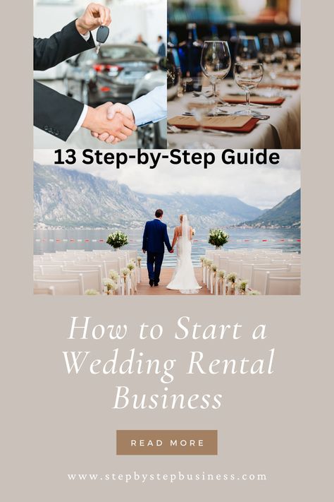 Complete step-by-step guide to starting a wedding rental including costs, profit potential, registering your business and hiring staff. #weddingrentalbusiness Wedding Decorator Business, Wedding Rental Business, Event Rental Business, Party Rentals Business, Wedding Business Ideas, 2024 Creative, Bar Business, Wedding Rental, Wedding Rentals Decor