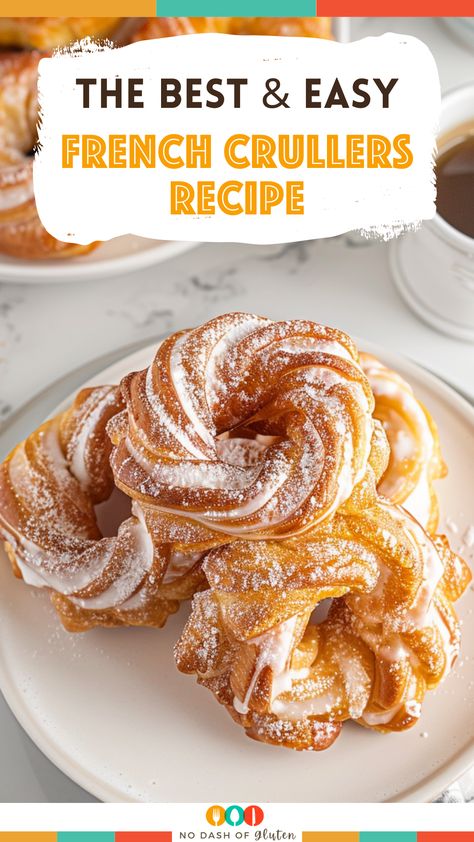 French Crullers Recipe, Cruller Donut Recipe, French Cruller Recipe, Crullers Recipe, French Crullers, Doughnut Recipe Easy, Honeycomb Texture, Homemade Donuts Recipe, Simple Family Meals