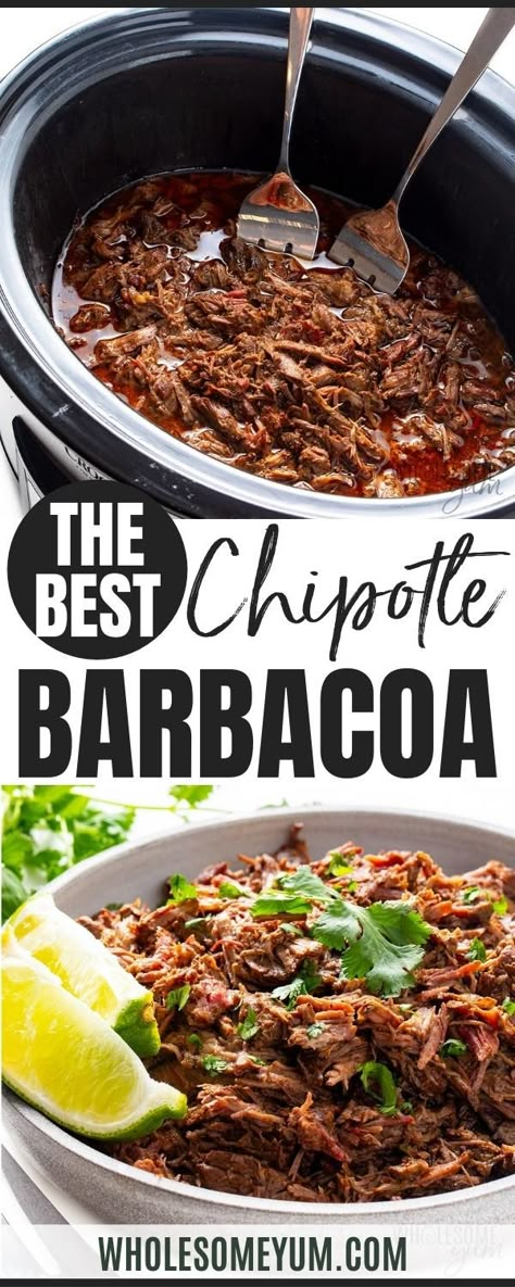 Chipotle Barbacoa, Chipotle Copycat, Slow Cooker Barbacoa, Barbacoa Recipe, Barbacoa Beef, Wholesome Yum, Keto Beef, Pull Apart Bread, Keto Recipes Dinner