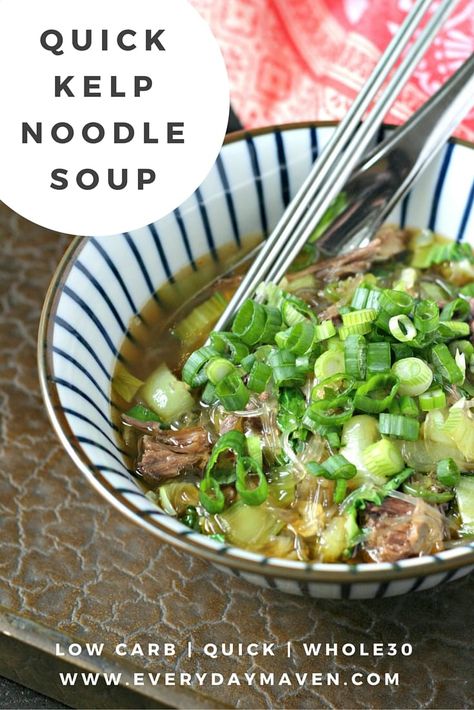 Quick Kelp Noodle Soup - EverydayMaven™ Japanese Beef Noodle Soup, Low Carb Japanese Recipes, Low Carb Japanese Food, Japanese Keto Recipes, Keto Japanese Recipes, Low Carb Asian Recipes, Japanese Keto, Amazing Food Recipes, Asian Keto