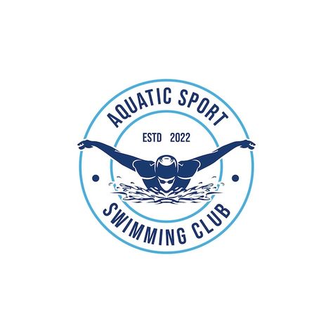 Logo of a swimmer swimming club or swimm... | Premium Vector #Freepik #vector #silhouette-logo #man-logo #person-logo #logo-illustration School Logo Design, Swimming School, Logo Club, Swim School, Swimming Diving, School Logo, Swim Club, Boys Swim, Logo Design Template