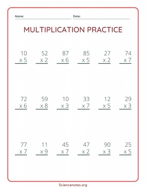 Single Digit Multiplication Worksheets Third Grade Multiplication Worksheets, Third Grade Multiplication, Multiplication Practice Worksheets, Multiplication Worksheet, Multi Digit Multiplication, Integers Worksheet, Decimals Worksheets, Free Printable Math Worksheets, Multiplication Practice