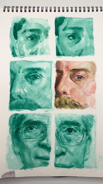 Practice Watercolor, Monochromatic Watercolor, Watercolor Practice, November 13, Watercolor Portraits, On Instagram, Instagram, Croquis