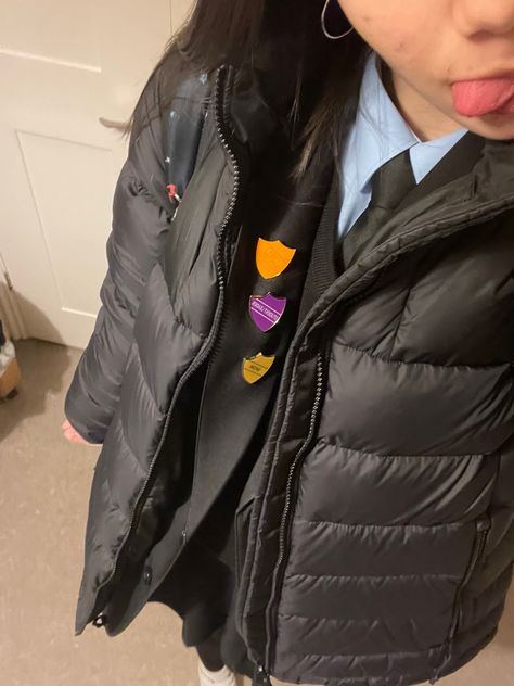 School Jacket Uniform, Uk School Uniform Aesthetic, British High School, Uk School, High Achiever, School Jacket, School Leavers, Romanticising School, Derry Girls