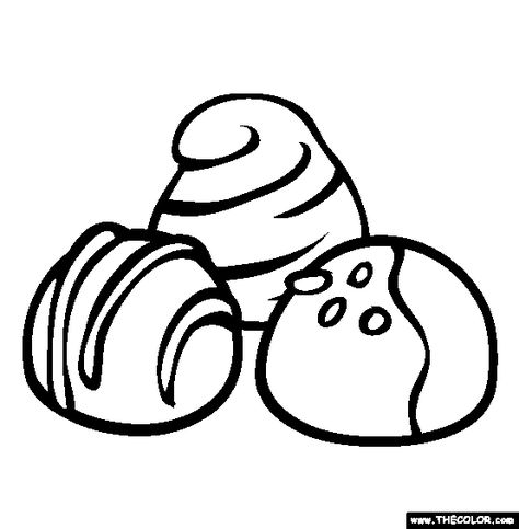 Chocolate Truffles Online Coloring Page Chocolate Drawing, Images Of Chocolate, Candy Coloring Pages, Candy Drawing, Chocolate Stores, Chocolate Pictures, Heart Coloring Pages, Cartoon Disney, Coffee Drawing