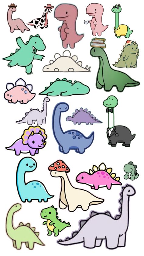 Aesthetic To Draw, Cute Backgrounds Aesthetic, Dino Drawing, Cute Images For Wallpaper, Dinosaur Wallpaper, Round Of Applause, Cute Easy Doodles, Dinosaur Drawing, Backgrounds Aesthetic