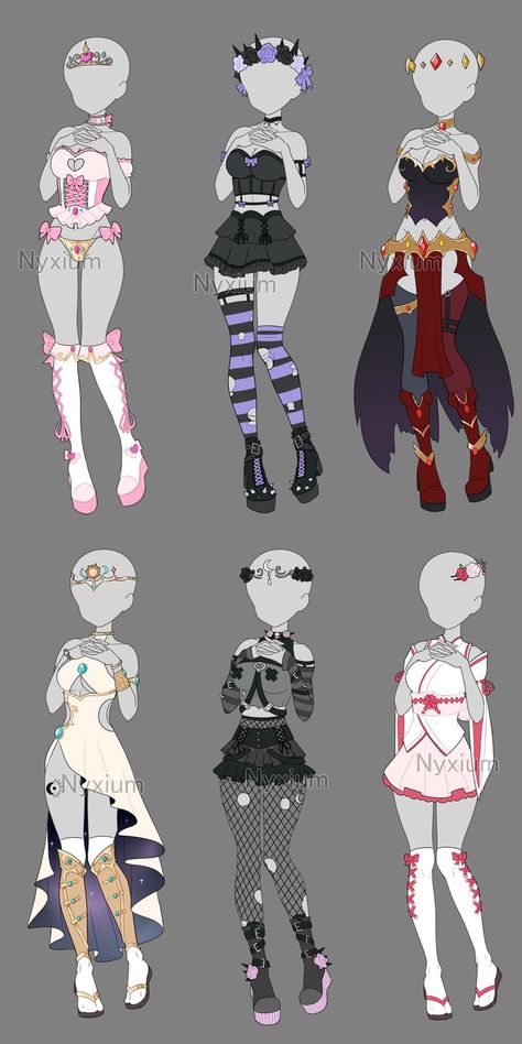 CLOSED | Auction |Outfit batch 5 by Nyxium on DeviantArt | Cute drawings, Drawing anime clothes, Anime poses reference Anime Outfit Ideas, Anime Outfit, Outfit Ideas, Auction, Anime, Clothes