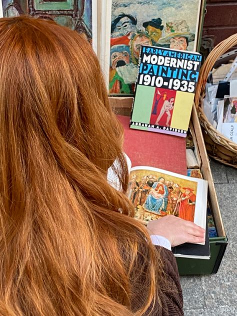 Redhead Reading Aesthetic, Redhead Painting Aesthetic, Downtown Painting, Redhead Oc, Redhead Aesthetic, Rachel Elizabeth Dare, Redhead Art, Realistic Fiction, Daphne Blake