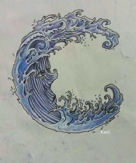 Japanese Wave Tattoos, Tattoo Wave, Karp Koi, Wave Tattoo Design, See Tattoo, You Are My Moon, Arte Doodle, Samoan Tattoo, Ocean Tattoos