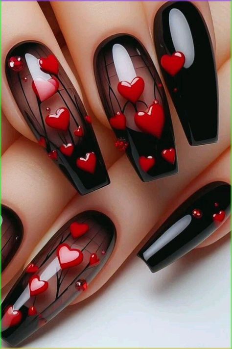 Red Nail Art Designs, Lace Nail Art, Nail Art Stripes, Nail Painting, Red Nail Art, Art Deco Nails, Black Acrylic Nails, Square Nail Designs, Gothic Nails