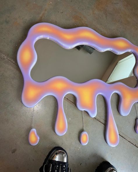 Bask in the glow of this sunset gradient mirror, specially crafted for Taybeepboop 🌅✨. With vibrant hues that shift seamlessly from oranges to purple, this mirror brings the peaceful magic of a sunset into any space. Designed to be both functional and artistic, it makes the perfect statement piece for modern homes or creative studios. Hand-finished for a one-of-a-kind look, it’s an ideal blend of art and utility. Tap to explore more custom creations from HOTGLOOD, and save this pin for your next decor inspiration! 🎨 #GradientMirror #CustomArt #HomeDecor Drippy Mirror, Drip Mirror, Gradient Mirror, Sunset Gradient, Orange Gradient, Please And Thank You, Delicate Chain, Modern Homes, Awe Inspiring