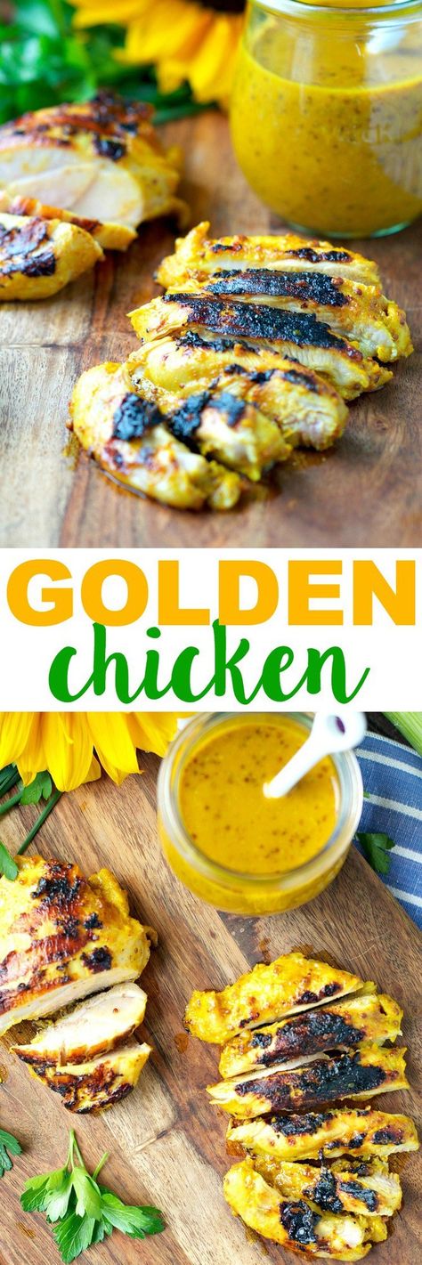 Honey Dijon Sauce, Dijon Sauce, Golden Chicken, The Seasoned Mom, Turmeric Recipes, Honey Dijon, Clean Eating Dinner, Healthy Dinner Recipes Chicken, Grilled Chicken Recipes