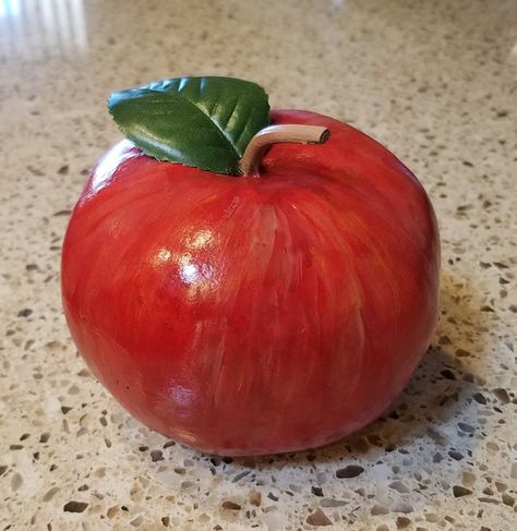 Sherryl's apple gourd Painted Apple Gourds, Gourds Painted, Apple Gourd, Gourd Birdhouses, Painted Apple, Gourd Ideas, Gourds Birdhouse, Painted Gourds, Gourd Art