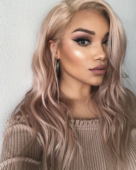 Rose Gold Hair Color Ideas, Gold Hair Color Ideas, Rose Gold Hair Color, Blond Rose, Gold Hair Color, Hair Levels, 2019 Hairstyles, Hair Glam, Hair Loop