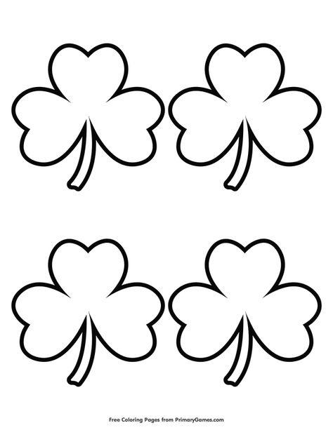 Free printable St. Patrick's Day Coloring Pages eBook for use in your classroom or home from PrimaryGames. Print and color this Simple Shamrock Outline 4 coloring page. Shamrock Printable, Iris Folding Templates, Shamrock Template, Saint Patricks Day Art, St Patricks Crafts, St Patricks Day Crafts For Kids, St Patrick Day Activities, Holiday Templates, Shape Templates