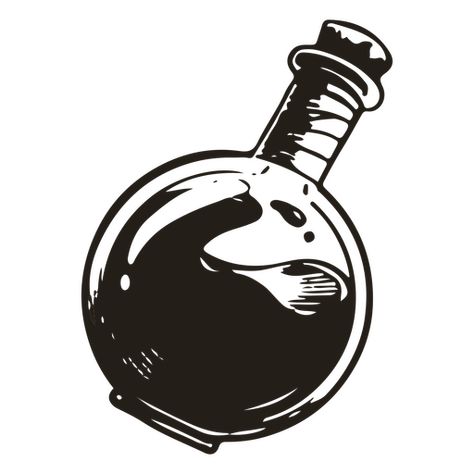 Potion Tattoo Design, Potion Sketch, Potion Bottle Illustration, Poison Logo, Potion Bottle Design, Potion Bottles Drawing, Potion Drawing, Potion Illustration, Potion Bottle Tattoo