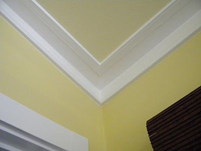 Diy Trim Molding, Faux Crown Molding, Chair Molding, Faux Crown Moldings, Easy Crown Molding, Diy Crown Molding, Old Home Renovation, Crown Moldings, Diy Trim