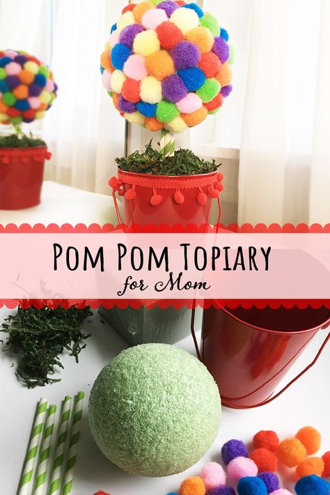 This cute pom pom topiary is an easy-to-make gift for Mom for Mother’s Day or even her Birthday! #mothersday #mothersdaygiftdiy #motherdaygiftsideas #mothersdaypresentdiy #craftsforteens #pompomcrafts Pom Pom Topiary, Easy Pom Pom, Mothersday Gifts Diy, Pom Pom Crafts, Mothers Day Presents, Inspiration For Kids, Vinyl Crafts, Crafts For Teens, Holiday Diy