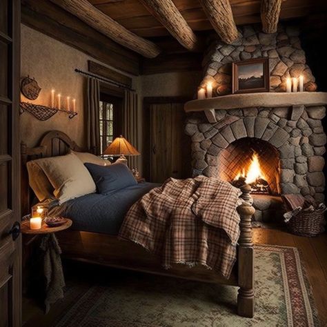 Cozy Cabin Bedroom, Cabin Aesthetic, Cabin Bedroom, Cabin Interiors, Cabin Living, Fantasy Homes, Cabins And Cottages, Cozy Cabin, Rustic Cabin