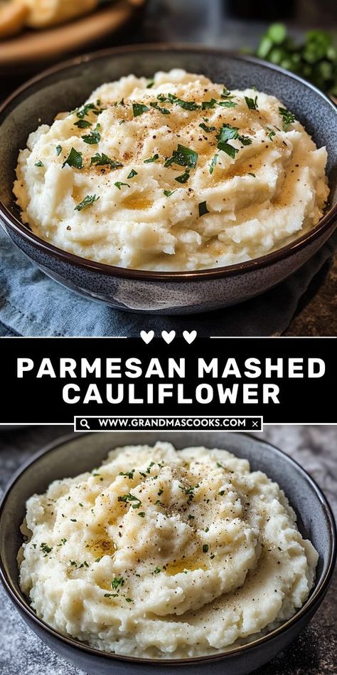 A rich, creamy mashed cauliflower dish with Parmesan cheese and herbs. Perfect for low-carb diets and packed with taste! Creamy Riced Cauliflower Recipes, Creamy Cauliflower Mash, Cheesy Cauliflower Mash, Mashed Potato Substitute Low Carb, Creamy Vegetable Recipes, Mash Cauliflower Recipe, Leftover Cauliflower Recipes, Creamed Cauliflower Recipe, Riced Cauliflower Mashed Potatoes