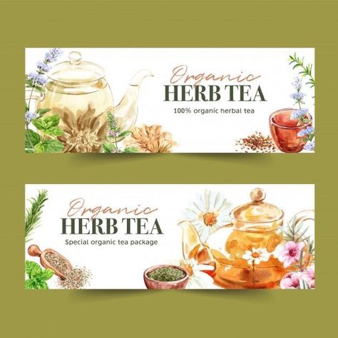 Tea Label Design, Organic Tea Packaging, Tea Wreath, Herbal Logo, Banner Flower, Images Terrifiantes, Tea Branding, Watercolor Branding, Tea Labels