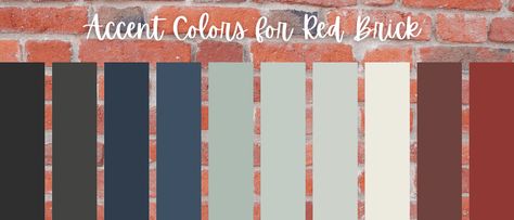 Lake House Exterior Colors, Brick Exterior Colors Schemes, Red Brick Paint, Garfield Dollhouse, Brick Paint Colors, Home Exterior Paint, Red Brick Exteriors, House Palette, Lake House Exterior