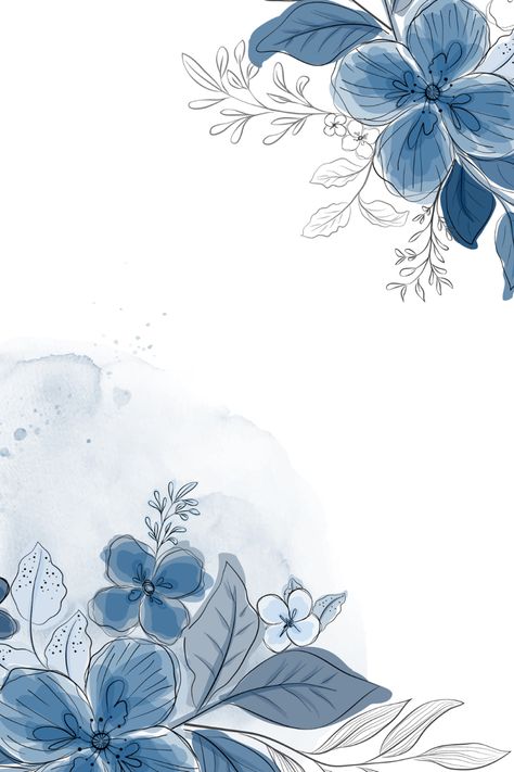 Blue Flower Drawing Aesthetic, Flower Border Design Aesthetic, Aesthetic Boarders Designs, Tattoo Background, L Wallpaper, Portfolio Covers, Paper Background Design, Ipad Background, Travel Wallpaper