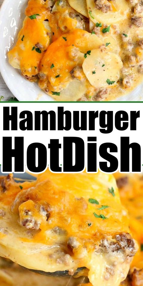 Discover the ultimate comfort food with our Hamburger Hotdish recipe! This hearty and savory one-dish meal features seasoned ground beef, tender vegetables, and a creamy binder, all baked to perfection. Easy, delicious, and perfect for family dinners. Dinner With Hamburger Meat, Hamburger Rice Hotdish, Dinner With Hamburger, Hamburger Hotdish, Crispy Potato Bites, Hamburger Rice, Easy Ground Beef Casseroles, Hotdish Recipes, Hamburger Dishes