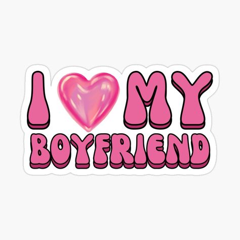 Get my art printed on awesome products. Support me at Redbubble #RBandME: https://www.redbubble.com/i/sticker/I-Love-My-Boyfriend-Valentine-s-Day-by-otyliadesign/157608896.JCQM3?asc=u I Love My Boyfriend, I Have A Boyfriend, I Love My Girlfriend, Decorate Notebook, Love My Boyfriend, Love Stickers, Heart Stickers, Coloring Stickers, My Boyfriend