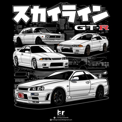 T-shirt, posters, stickers, etc are available in my store on #redbubble and #teepublic. Link on my bio! . Want to order illustration of your lovely car?write me in DM or email . #nissan #gtr #nissangtr #r32 #r33 #r34 #2000gt #vector #carvector #vectorart #carart #cardrawing #carillustration #digitalpainting #digitalart #digitaldrawing #vectorillustration #automotiveart #illustration #idrdesign #automotiveartwork #artwork Cars T Shirts Design, Car Shirt Design, Gtr 34, Nissan Gtr R32, Order Illustration, Store Wallpaper, R32 Gtr, Skyline R33, Nissan Gtr R34