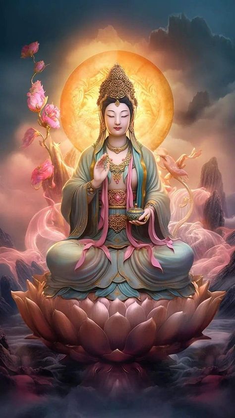 Guanyin Goddesses, Quan Am, Lord Buddha Wallpapers, Buddha Art Drawing, Buddha Artwork, Quan Yin, Kuan Yin, Kwan Yin, Divine Mother