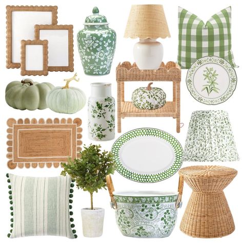 Feeling love for all things green as we transition into the fall! I’m loving these pretty green finds, what about you? 💚💚💚Psalm… | Instagram Grandmillenial Style Interiors, Green Blue Decor, Grand Millennial Decor, Grandmillenial Style, Grand Millennial Style, All Things Green, Southern Decor, Hamptons Style, Living Room Green