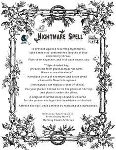 Spells Magic Etc, Magic Craft Spells, Book Of Spells, Nightmares Spell, Banish Nightmares, Recurring Nightmares, Witches And Witchcraft, Witchcraft Stuff, ... Nightmare Spell, Dark Spells, My Book Of Shadows, Under Your Spell, Wiccan Spell Book, Eclectic Witch, Magick Spells, Wicca Witchcraft, Witch Stuff