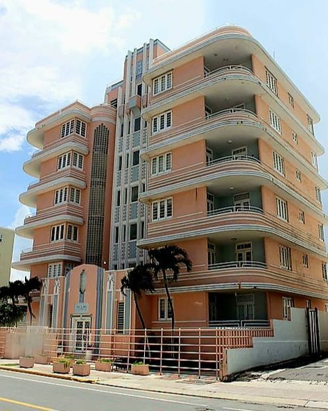 Art Deco | Streamline Moderne Miami Building, San Juan, Puerto Rico (1936) | Facebook Miami Building, Miami Art Deco, Streamline Moderne, Miami Art, San Juan Puerto Rico, Puerto Rico, Miami, Art Deco, Building