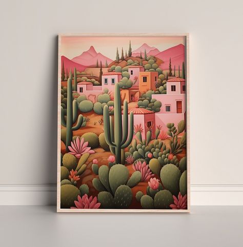 Latin Wall Art Mexico Travel Poster Pink Floral Wall Art Mexican Poster Mexico Art Print Digital Download 1 Print Mexican Mid Century Modern, Mexican Poster, Mexico Travel Poster, Pink Floral Wall, Poster Pink, Mexico Art, Mexican Decor, Cactus Art, Mural Floral