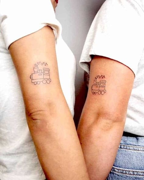 Train Tattoo, Science Tattoos, Matching Friend Tattoos, Tattoos Meaningful, Matching Best Friend Tattoos, Bestie Tattoo, Matching Sister Tattoos, Triangle Tattoos, Friendship Tattoos