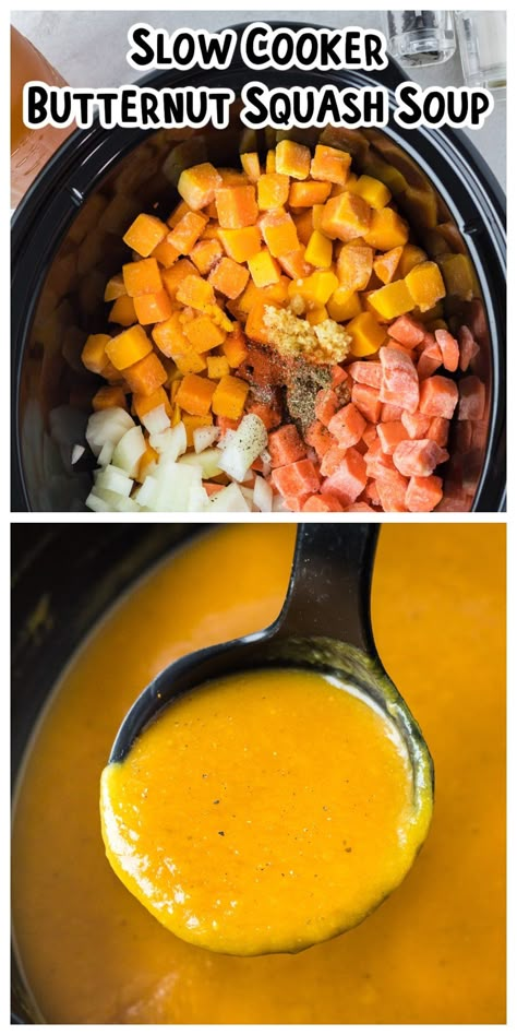 Crockpot Squash, Slow Cooker Butternut Squash Soup, Slow Cooker Butternut Squash, Magical Slow Cooker, Butternut Squash Soup Recipe, The Magical Slow Cooker, Butternut Squash Recipes Soup, Squash Soup Recipe, Butternut Squash Recipes