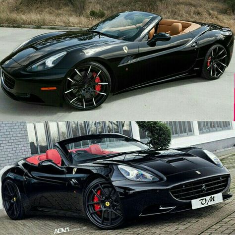 Ferrari California Black, Black Convertible Car, Ferrari Convertible, Blacked Out Cars, Sporty Cars, Ferrari Portofino, Ferrari Italia, Ferrari California, Lux Cars