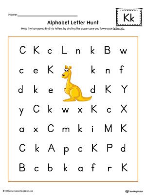 Alphabet Letter Hunt: Letter K Worksheet (Color) Worksheet.The Alphabet Letter Hunt: Letter K in Color is a fun activity that helps students practice recognizing the uppercase and lowercase letter K. Letter K Worksheet, Alphabet Letter Hunt, Letter Hunt, Letter S Worksheets, Letter D Crafts, Letter Recognition Worksheets, Spelling For Kids, Letter Worksheets For Preschool, The Letter K