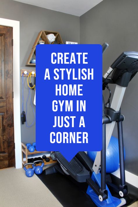 Small Gym Corner Ideas, Gym Area In Living Room, Closet Exercise Room, Home Workout Corner Design, Workout Corner Ideas In Bedroom, Home Gym Corner Spaces, Treadmill Corner At Home, Small Home Gym With Treadmill, Home Gym On A Budget Ideas