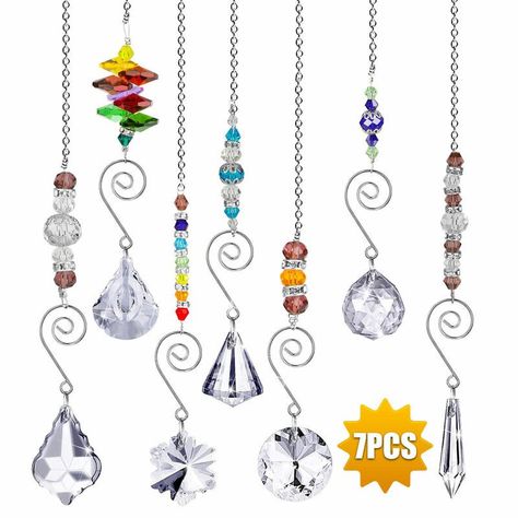 Wall Hanging Chakra Crystal Hanging Ornament i2049CF0 | Trade Me Marketplace Rainbow Suncatcher, Crystal Rainbow, Chandelier Decor, Hanging Crystals, Rainbow Maker, Crystal Ornament, Crystal Suncatchers, Crystal Prisms, Hanging Pendant