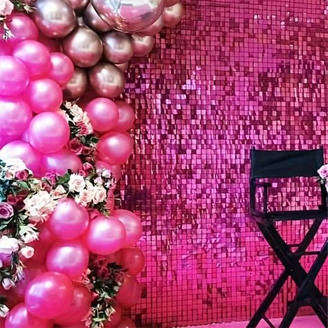 Faster shipping. Better service Shimmer Wall Backdrop, Photowall Ideas, Bachelor Party Decorations, Glitter Backdrop, Sequin Wall, Zepeto Background, Sequin Backdrop, Shimmer Wall, Pink Birthday Party