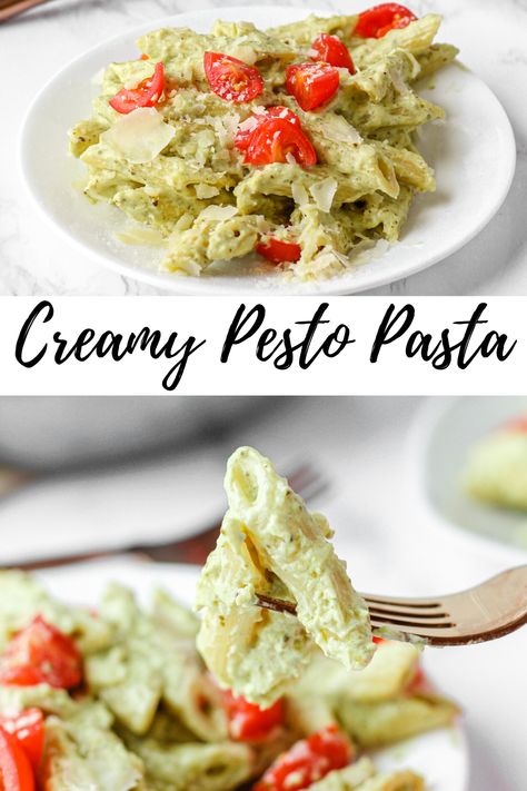 Pesto Recipes Dinner, Creamy Pesto Pasta Recipe, Best Pesto Recipe, Easy Pesto Recipe, Pesto Cream Sauce, Cottage Cheese Pasta, Pesto Sauce Recipe, Pesto Sauce For Pasta, Pesto Spinach