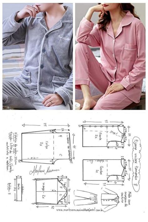 Clothing Pattern Design, Easy Dress Sewing Patterns, Pajama Pattern, Sewing Clothes Women, Fashion Design Patterns, Sewing Tutorials Clothes, Baby Dress Patterns, Fashion Sewing Tutorials, Blouse Pattern Sewing