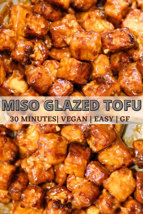 Miso Tofu, Glazed Tofu, Rice And Veggies, Cheap Vegan Meals, Healthy Vegan Dinner Recipes, Tofu Recipes Vegan, Vegan Asian Recipes, Healthy Vegan Dinner, Plant Based Recipes Easy