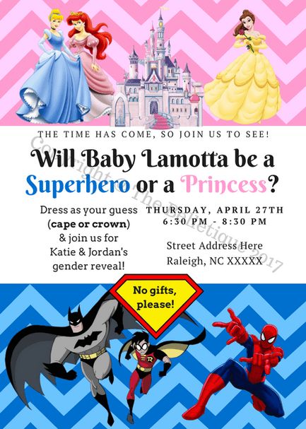 superhero or princess gender reveal Kid Birthday Party Themes, Baby Shower Outfit Ideas For Mom, Princess Gender Reveal, Baby Shower Outfit Ideas, Fairy Godmother Wand, Wonder Woman Outfit, Kids Themed Birthday Parties, Shower Outfits, Baby Balloon